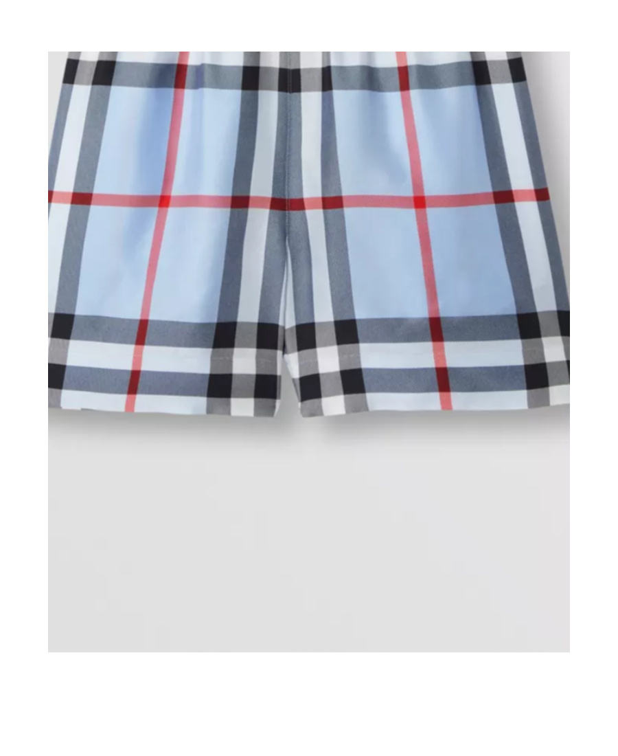Shop Burberry Check-pattern Silk Shorts In Blue