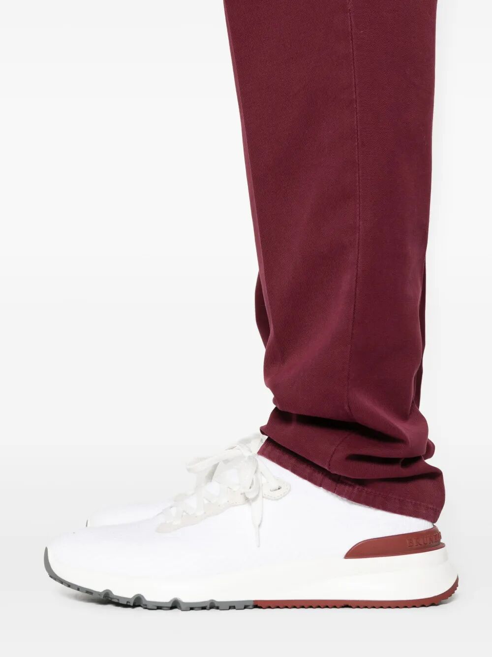 Brunello Cucinelli Cotton Chino Trousers In Red