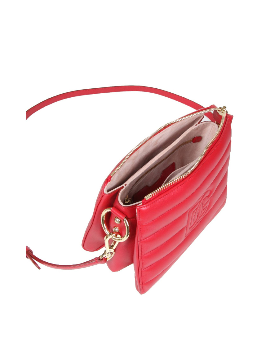 Dolce & Gabbana Stitched-logo Detail Clutch Bag In Red