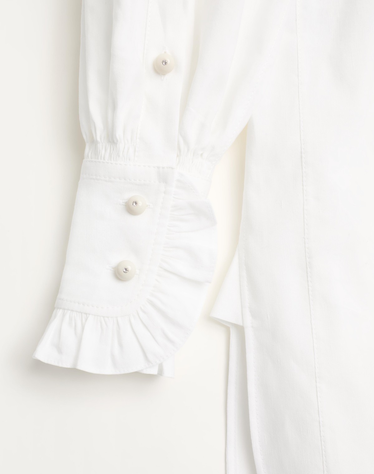 Valentino Cotton-linen-blend Ruffled Shirt Dress In White
