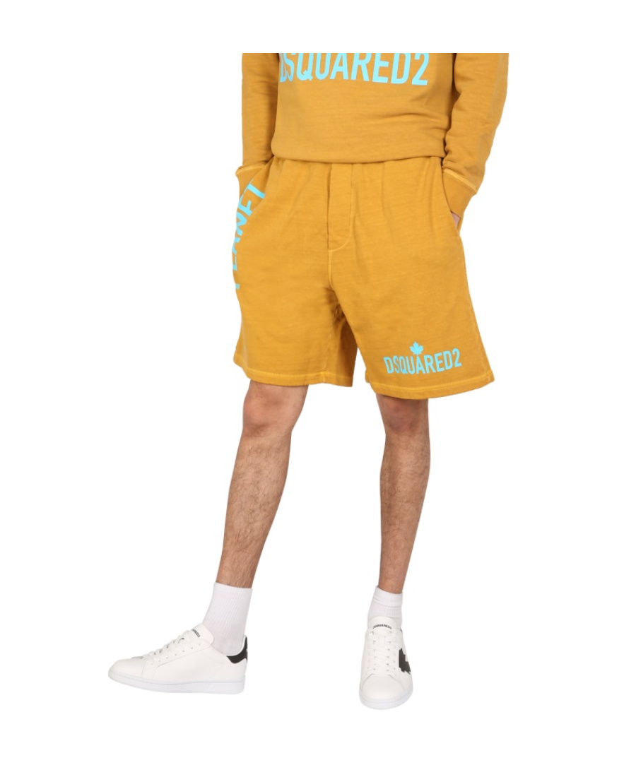 Dsquared2 Dsquared Men "one Life One Planet" Bermuda Shorts In Orange