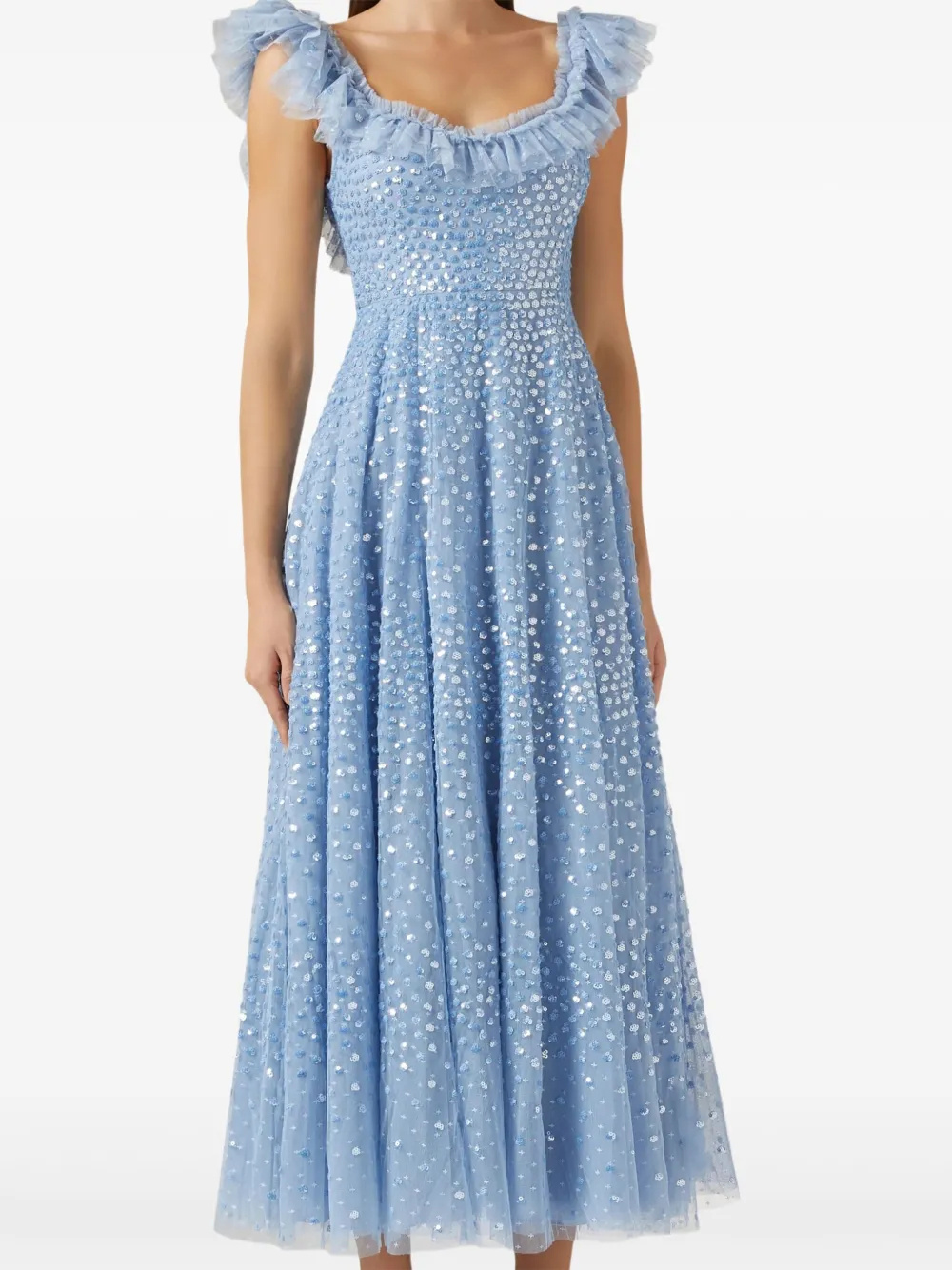 Needle & Thread Scatter Dot Midi Dress In Blue