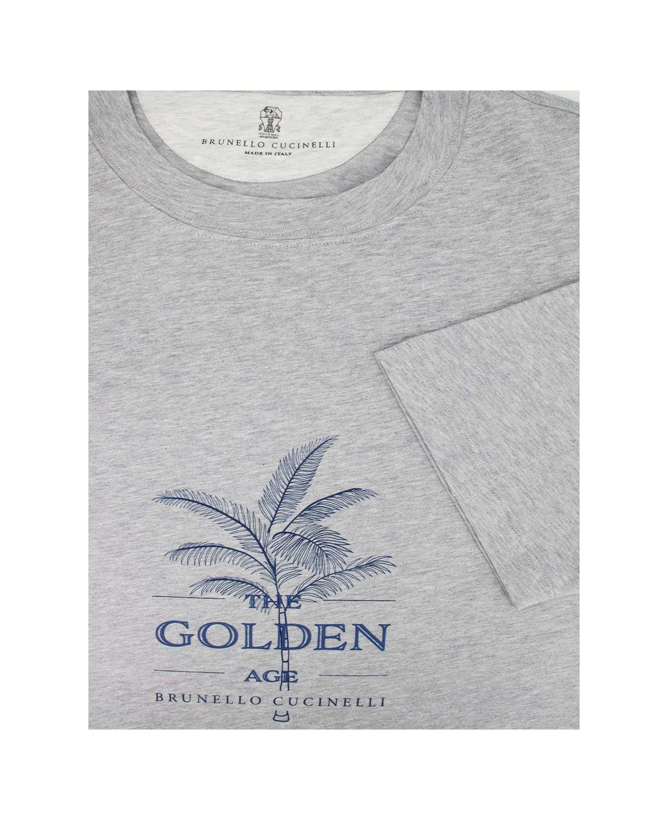 Brunello Cucinelli Short Sleeve T-shirt In Animal Print
