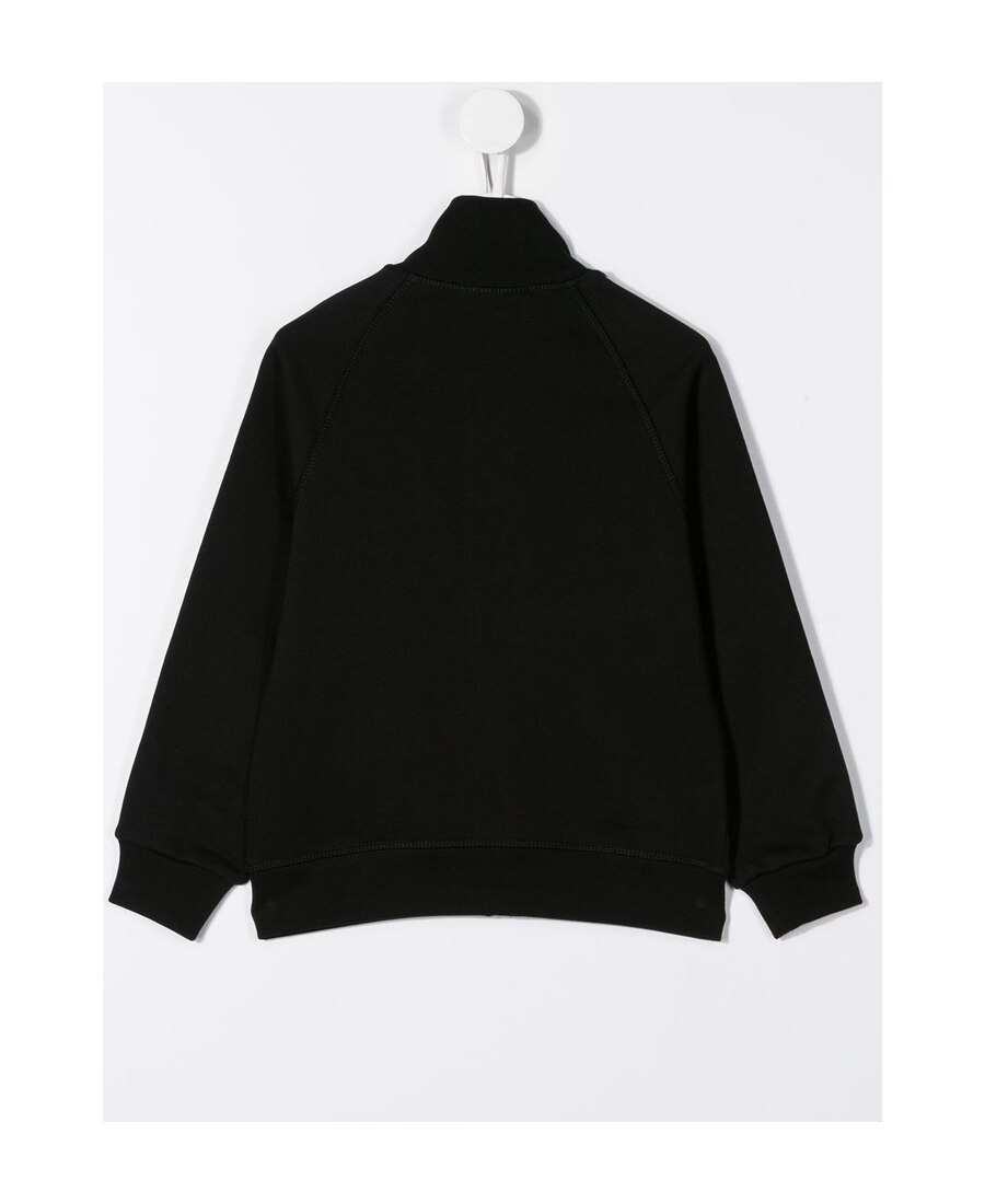 Dsquared2 Logo Tape Zip-up Sweatshirt In Black