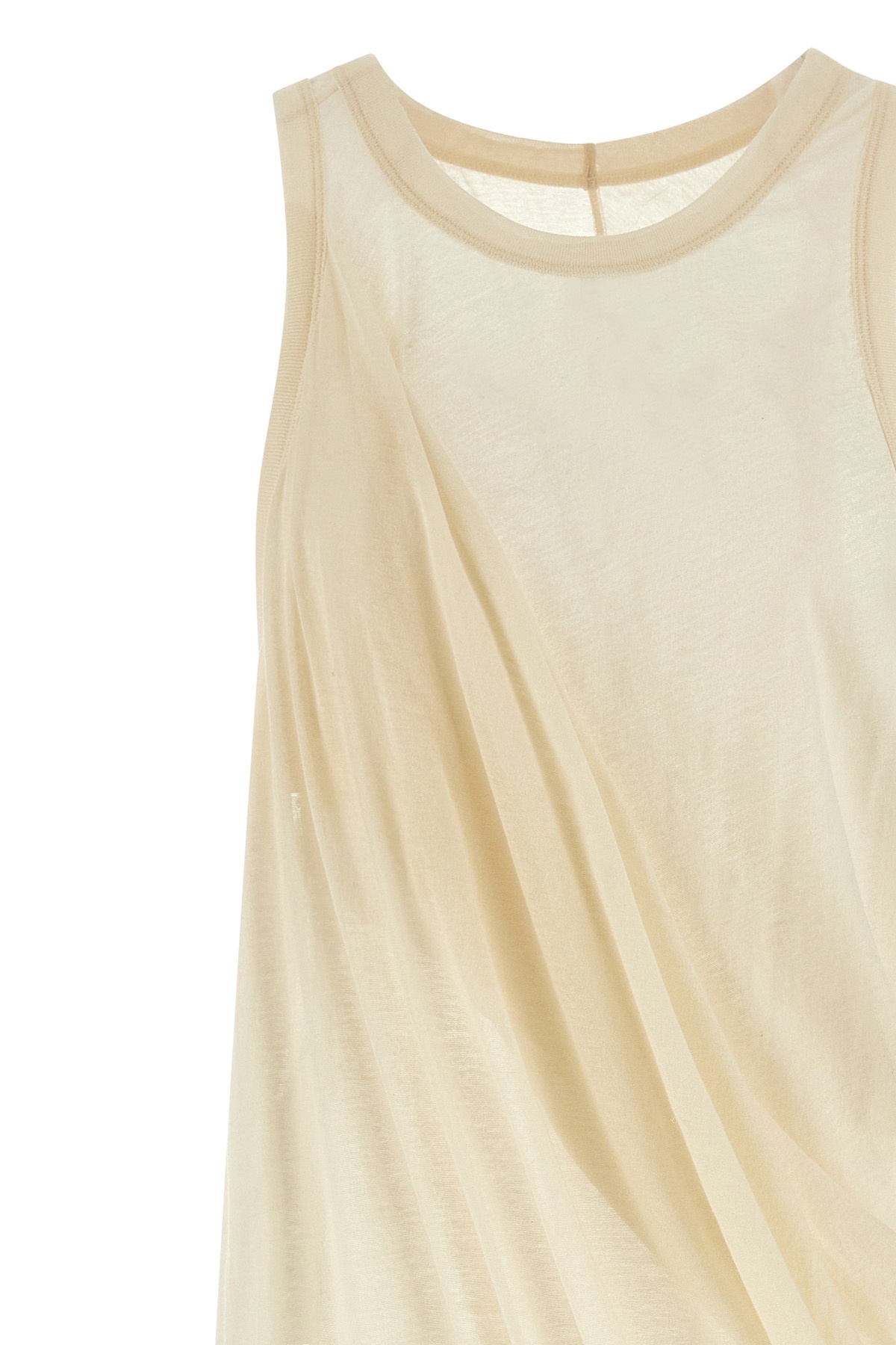 Rick Owens Anthem Draped Cotton-jersey Tank Top In Nude