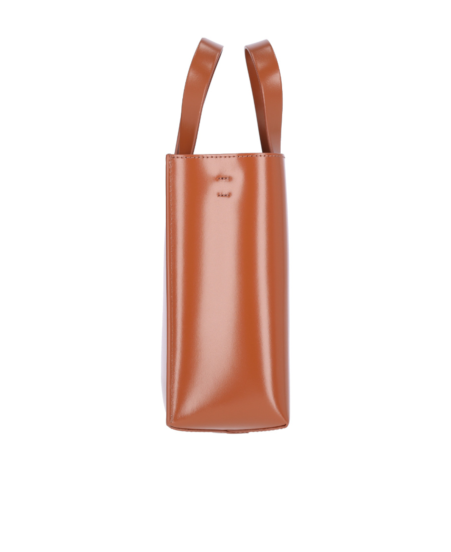 Marni Mini Museo Tote Bag In Brown