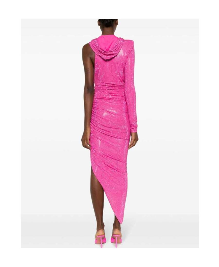 Alexandre Vauthier Rhinestone-embellished Hooded Dress In Pink
