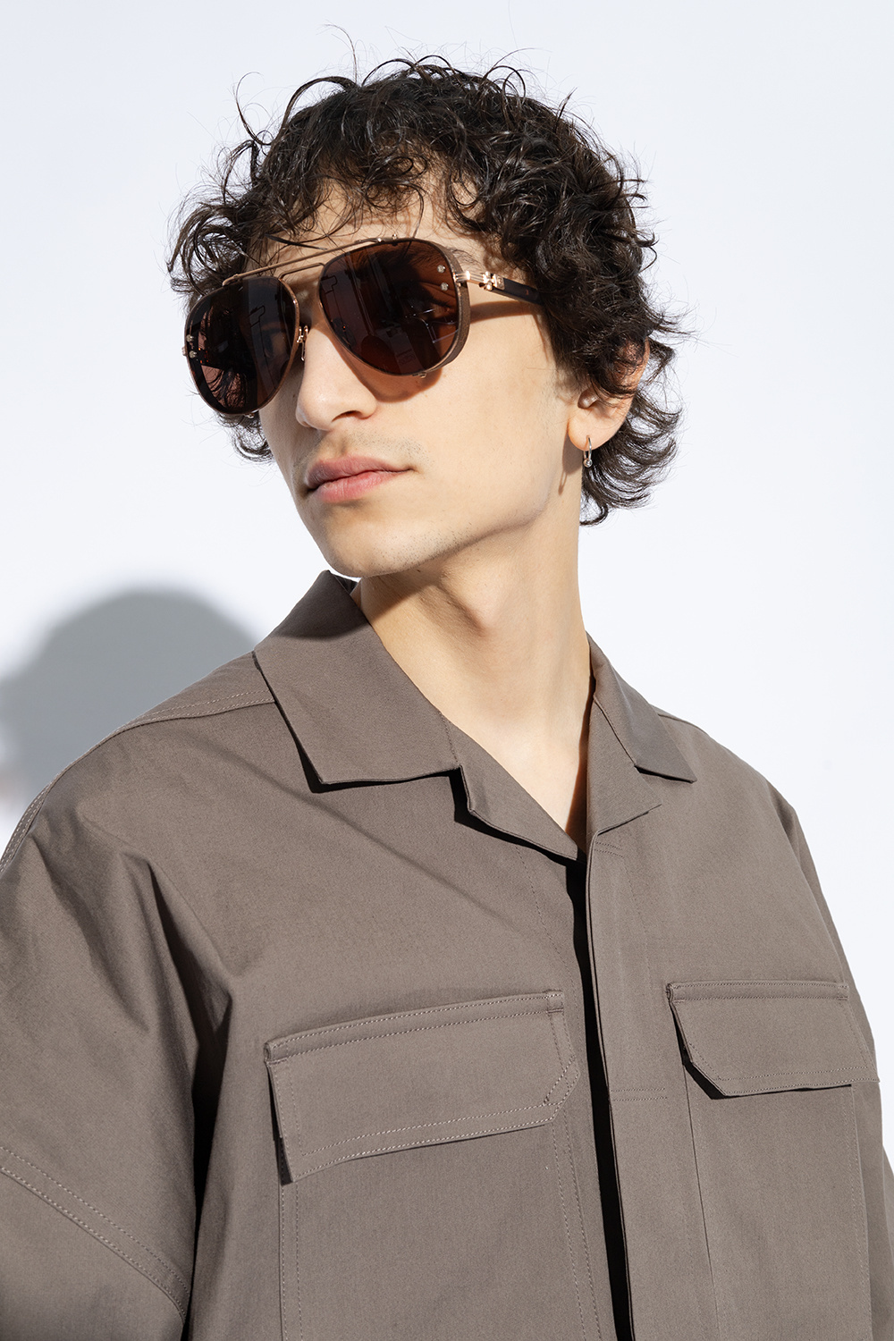 Balmain Logo Sunglasses In Nude