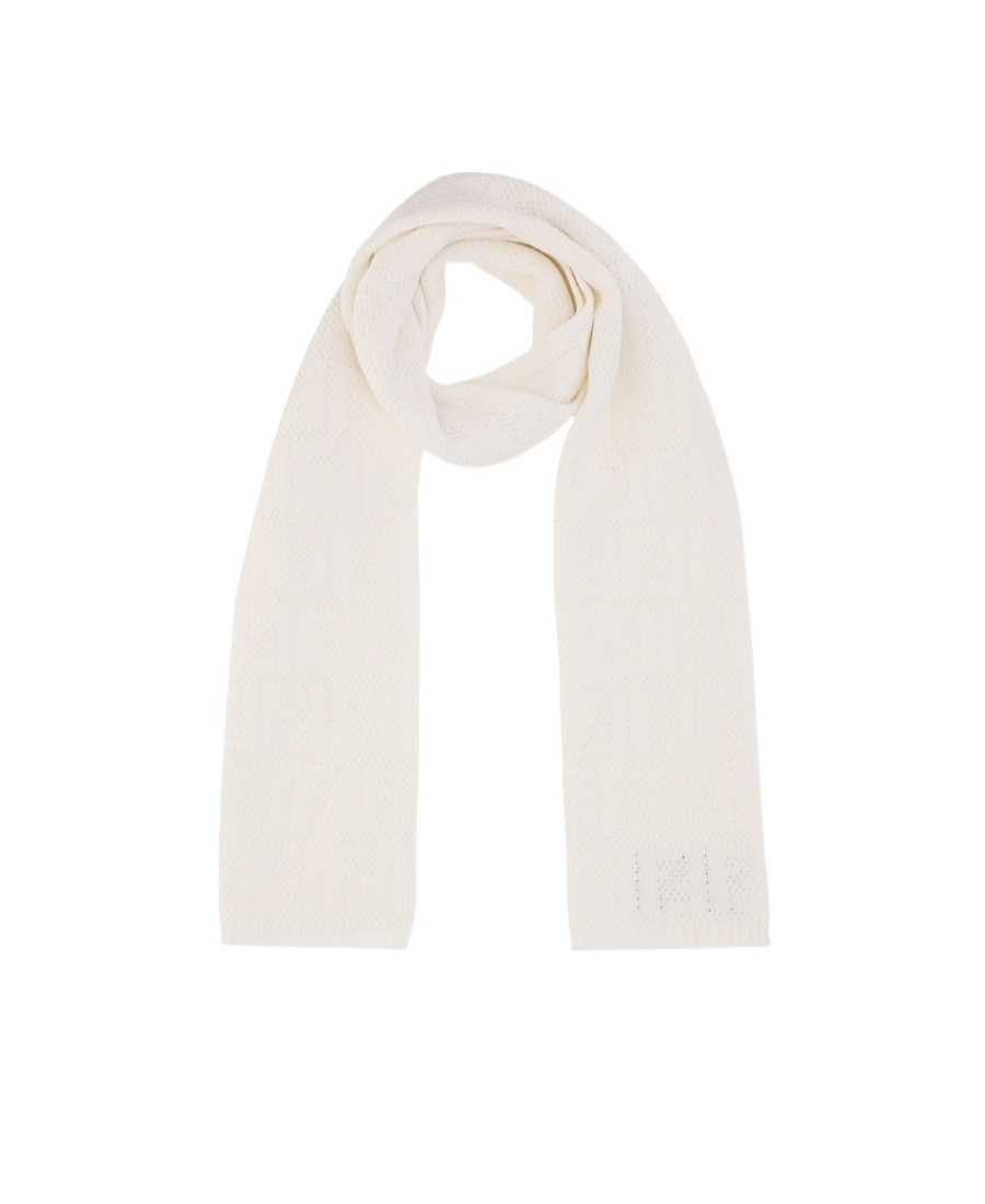 Fendi Logo Scarf In White