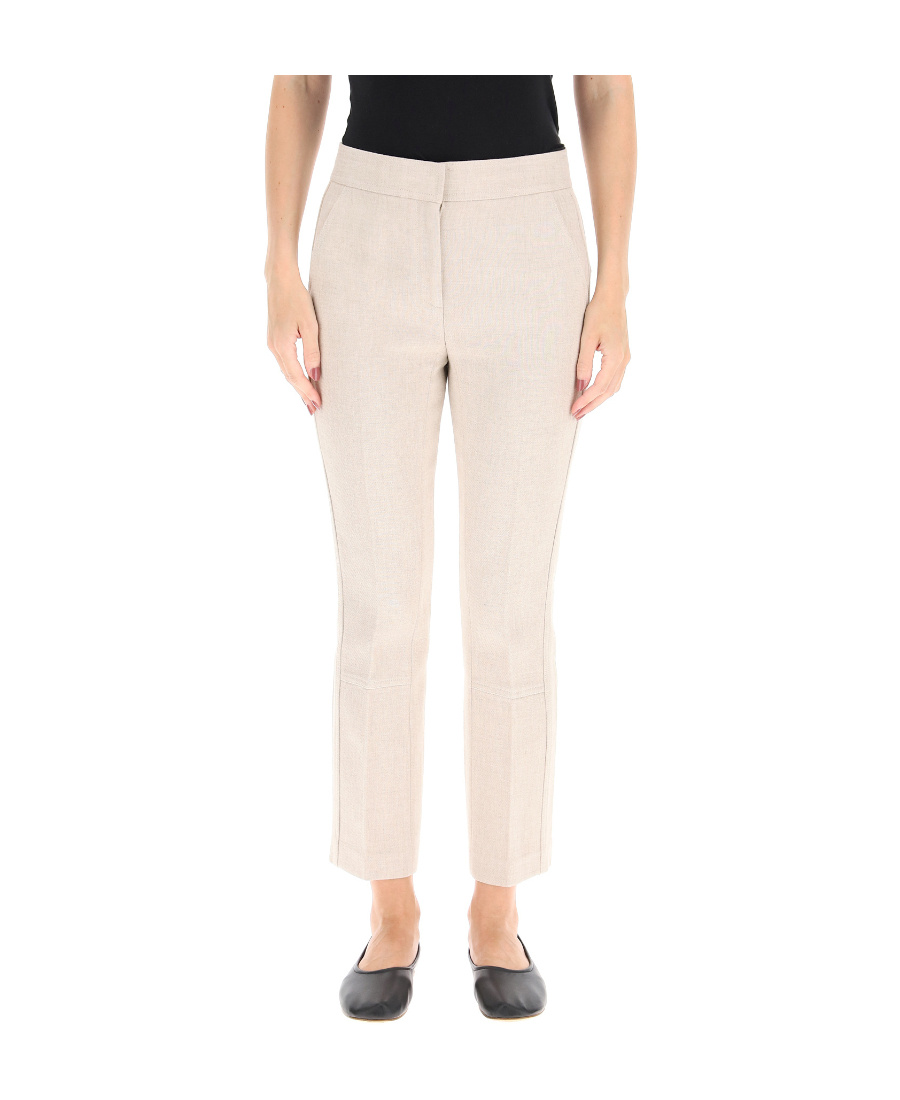 Tory Burch Button-cuff Trousers In Nude