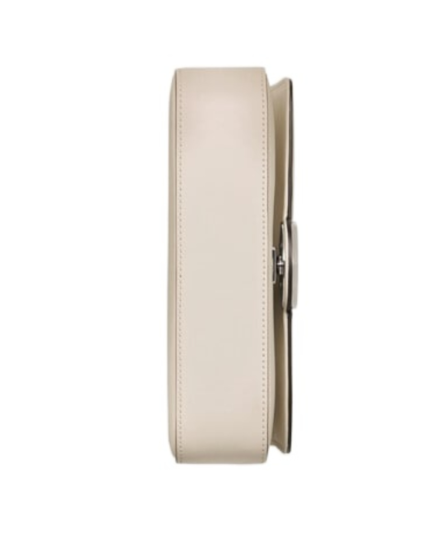 Gucci Foldover-top Leather Shoulder Bag In White