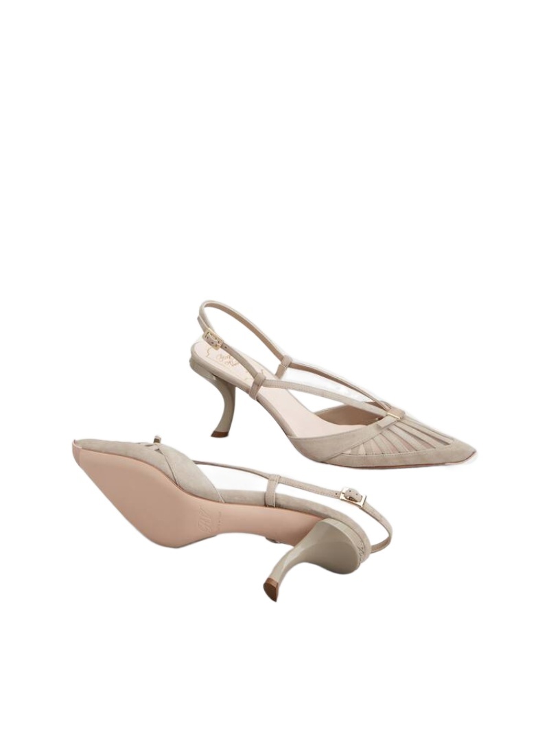 Roger Vivier Virgule D'orsay Pumps In Suede In Gray