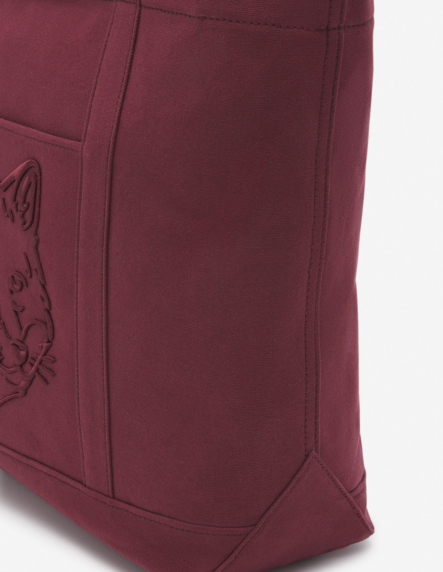 MAISON KITSUNÉ MAISON KITSUNÉ FOX HEAD EMBROIDERED LARGE TOTE BAG
