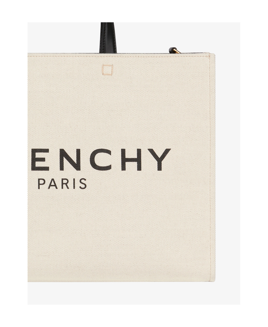 Shop Givenchy Medium G Tote Shopping Bag In Canvas In White