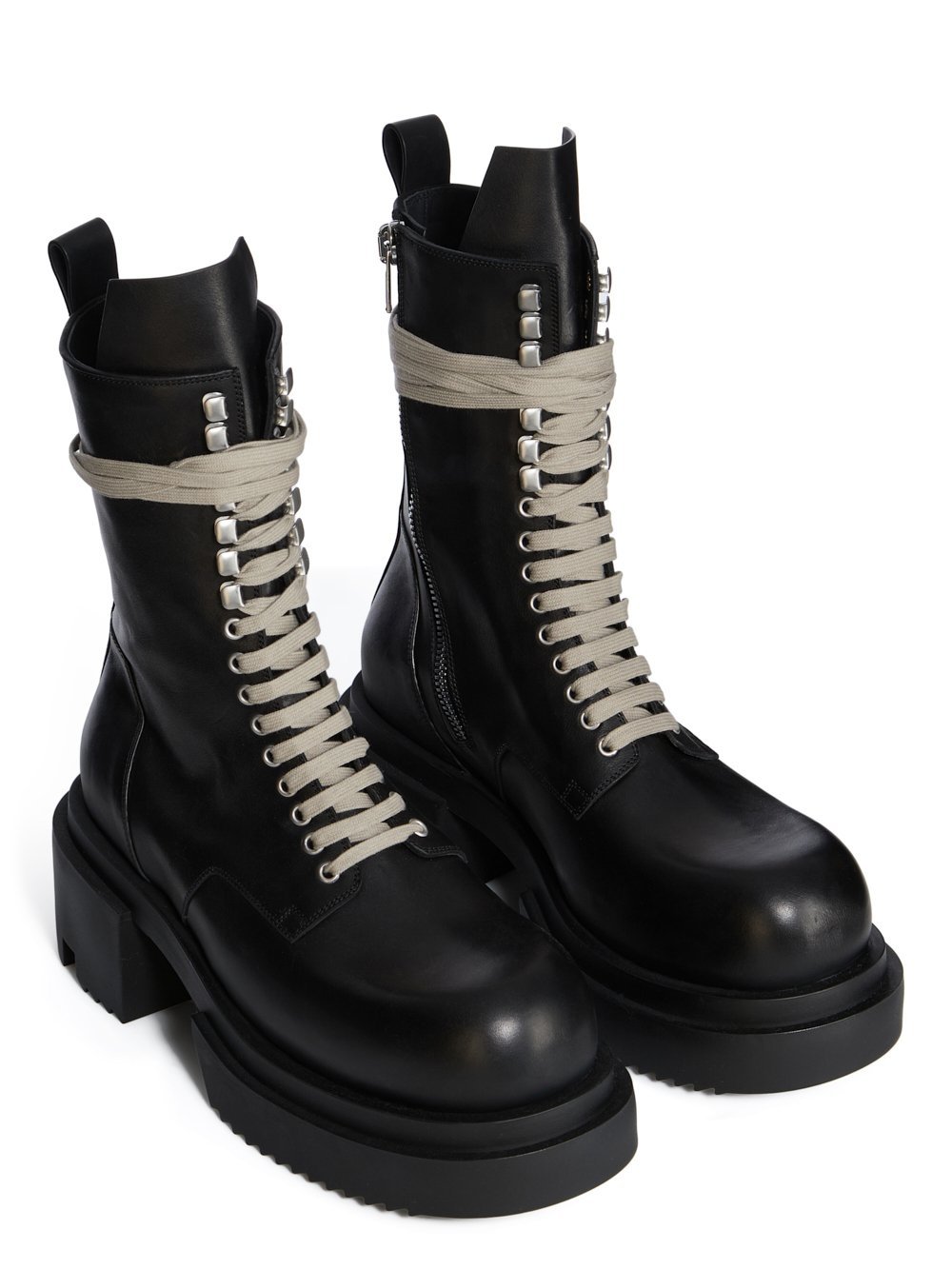 Rick Owens Laceup Bogun Boot In Black
