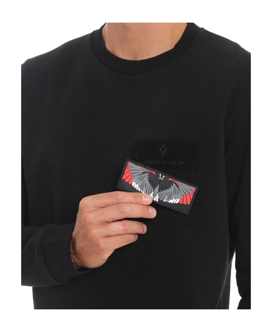 Marcelo Burlon County Of Milan Wing Pattern Patch Sweater In Black