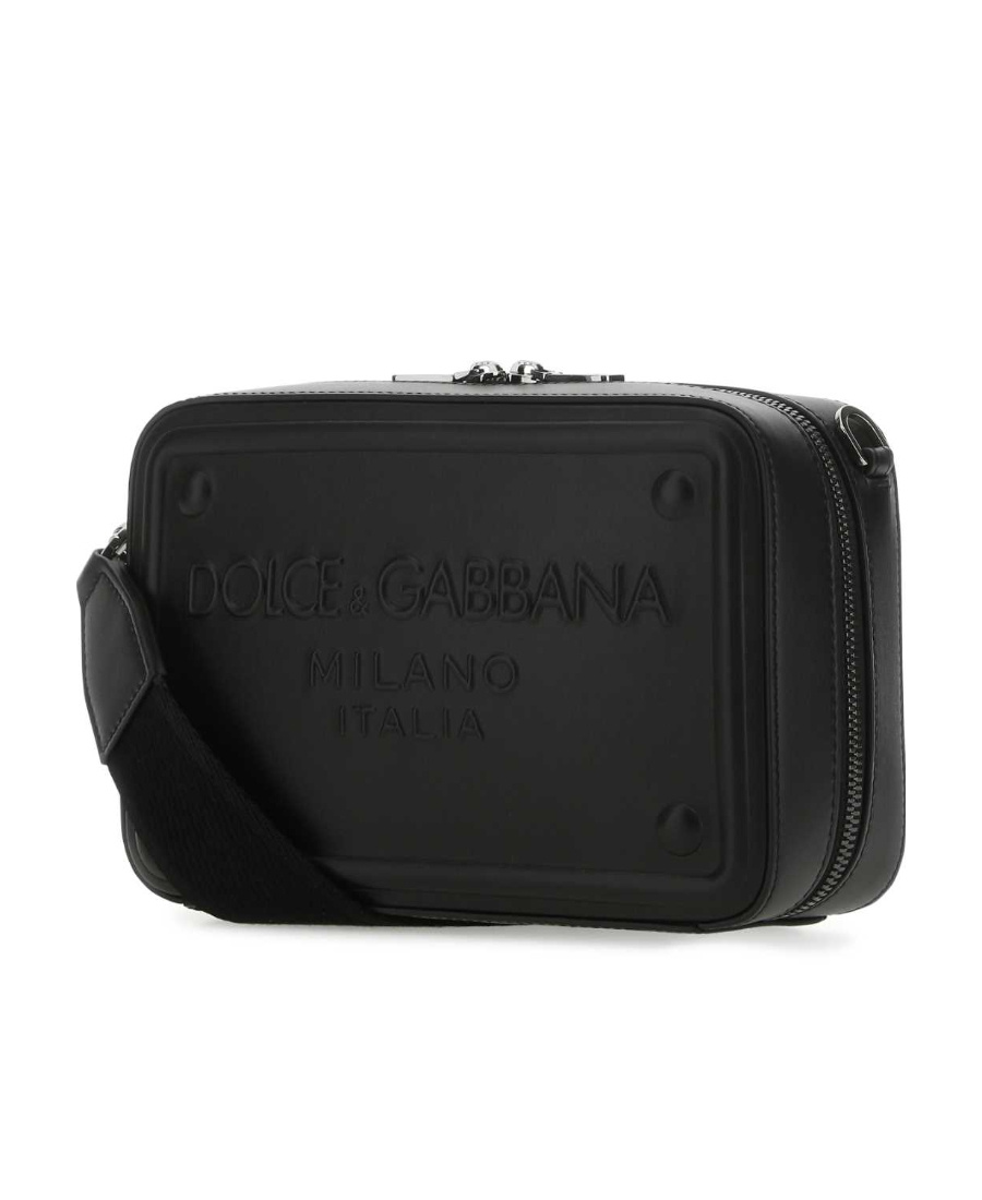 Dolce & Gabbana Logo-embossed Shoulder Bag In Black
