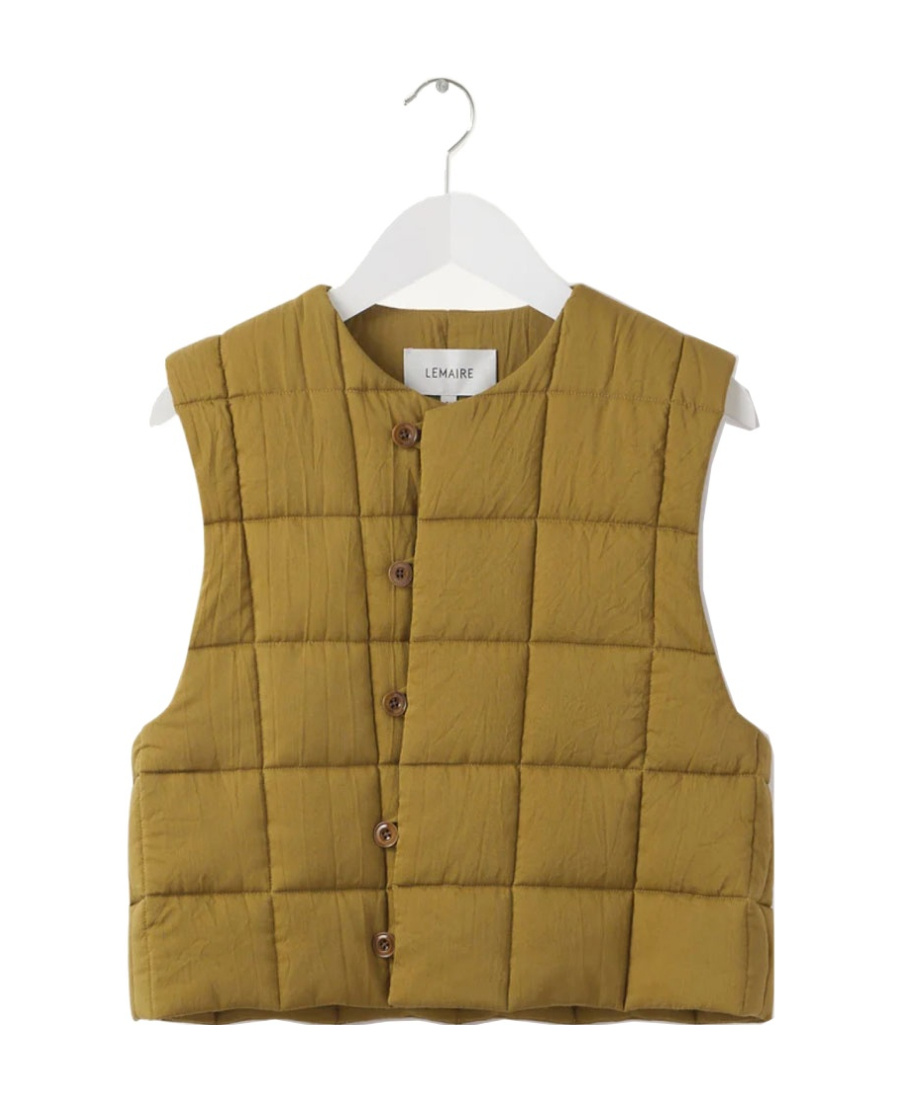 Shop Lemaire Quilted Button Vest In Brown