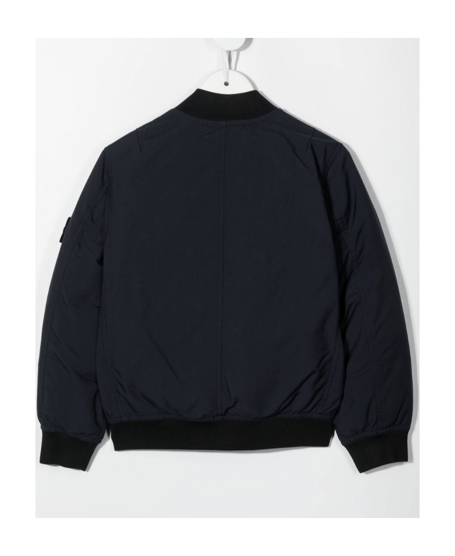 Stone Island Logo-patch Bomber Jacket In Blue