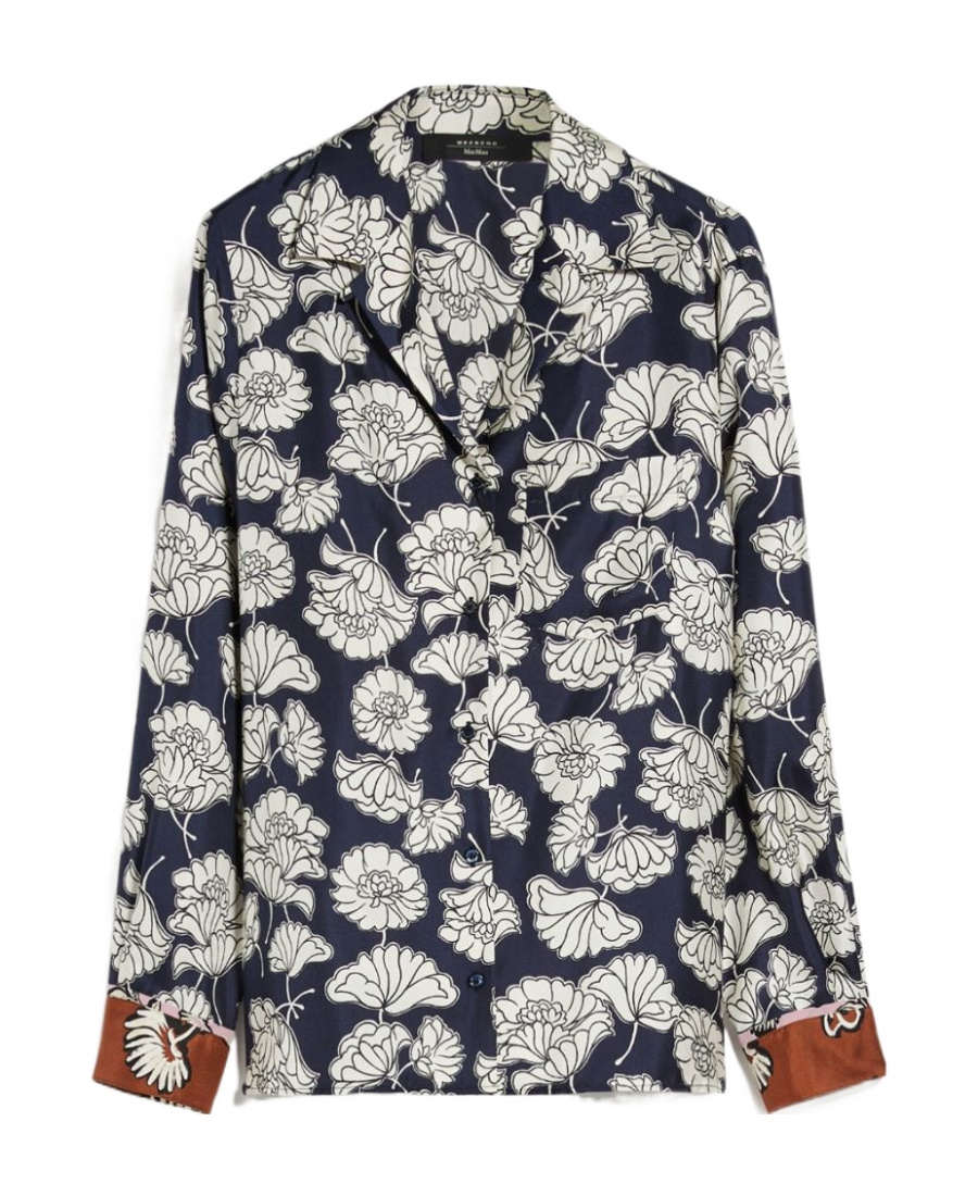 Weekend Max Mara Long-sleeved Printed Shirt In Black