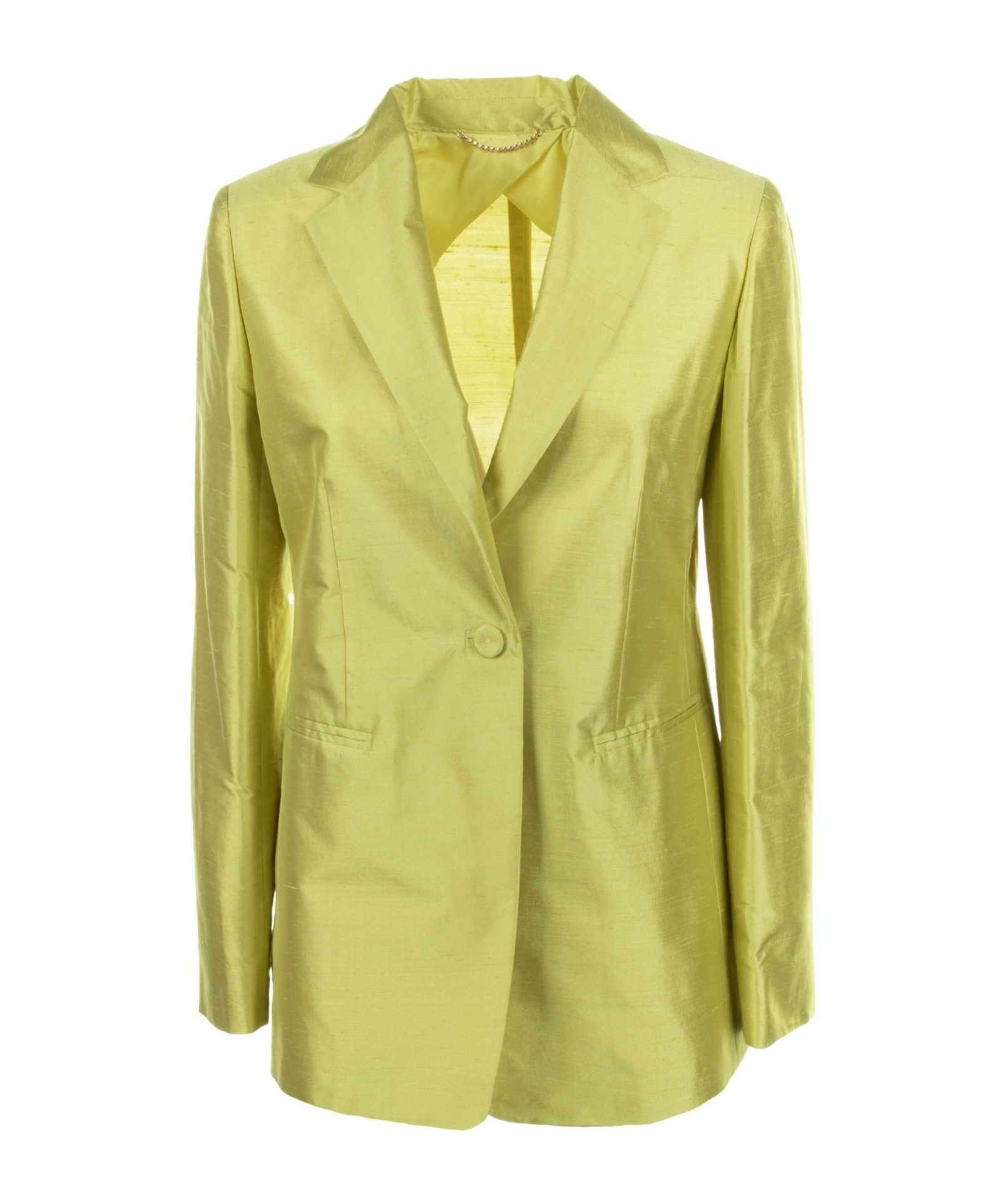 Max Mara Studio Single-breasted Cedar Silk Jacket In Green