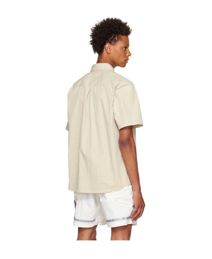 John Elliott Ss Cloak Button-up Shirt In Nude