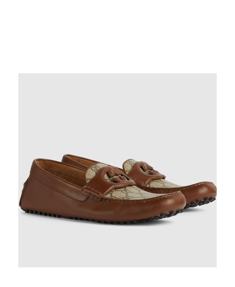 Gucci Interlocking G Slip-on Loafers In Brown