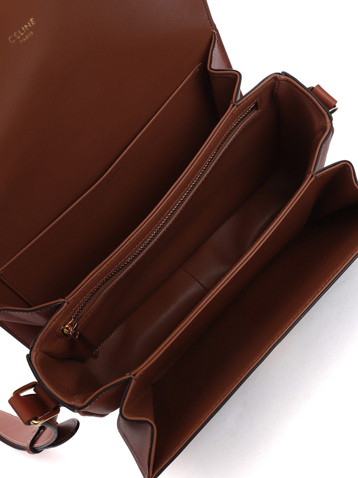 Celine Triomphe Medium Canvas And Cow Leather Handbag In Brown