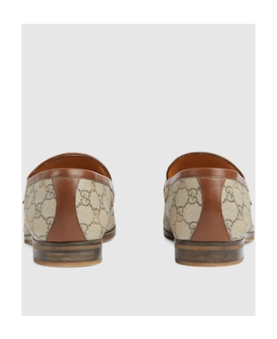 Gucci Horsebit Gg-canvas Loafers In Nude