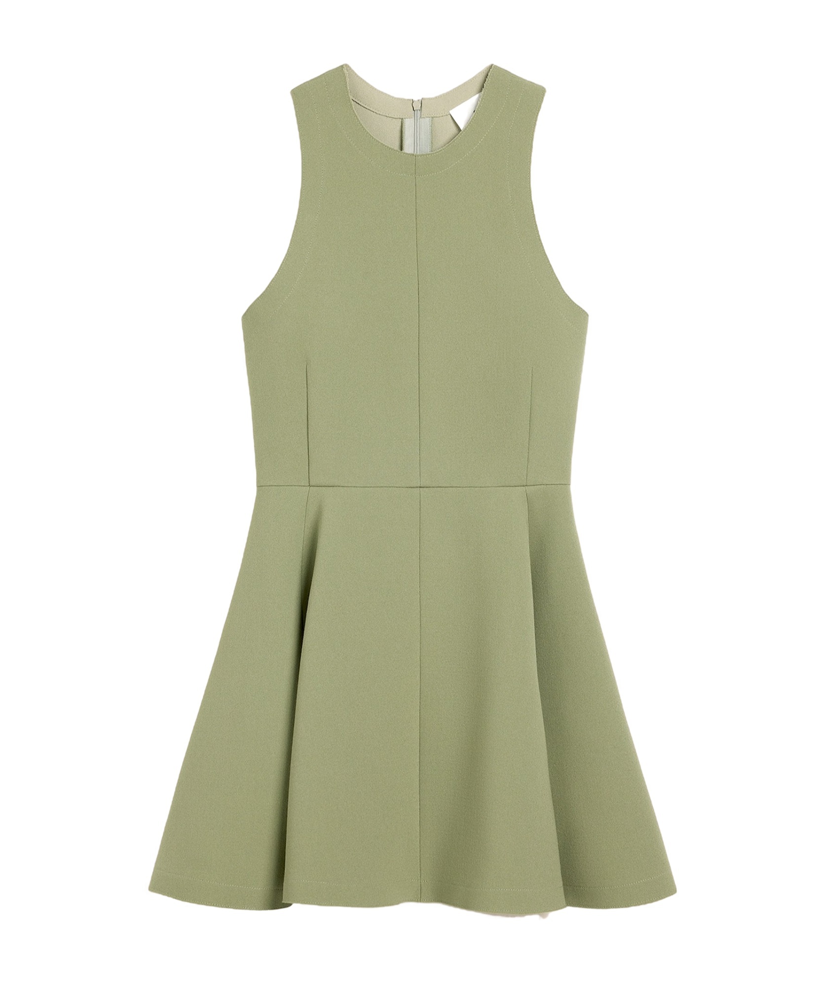 Ami Alexandre Mattiussi Virgin-wool Skater Minidress In Nude