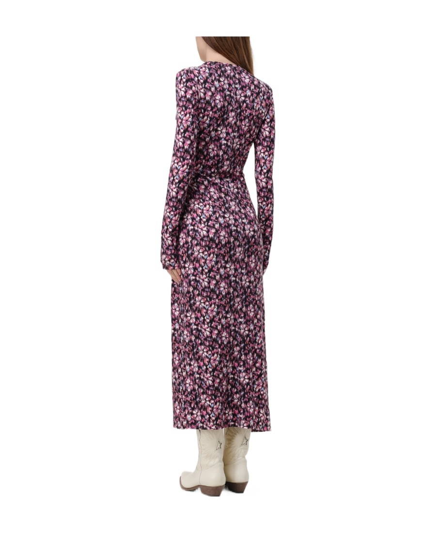 Shop Isabel Marant Étoile Lisy Graphic-printed Knot Detailed Midi Dress In Multicolor