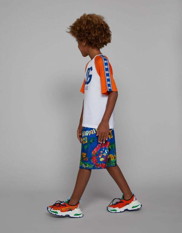Dolce & Gabbana Hawaiian-print Bermuda Shorts In Blue