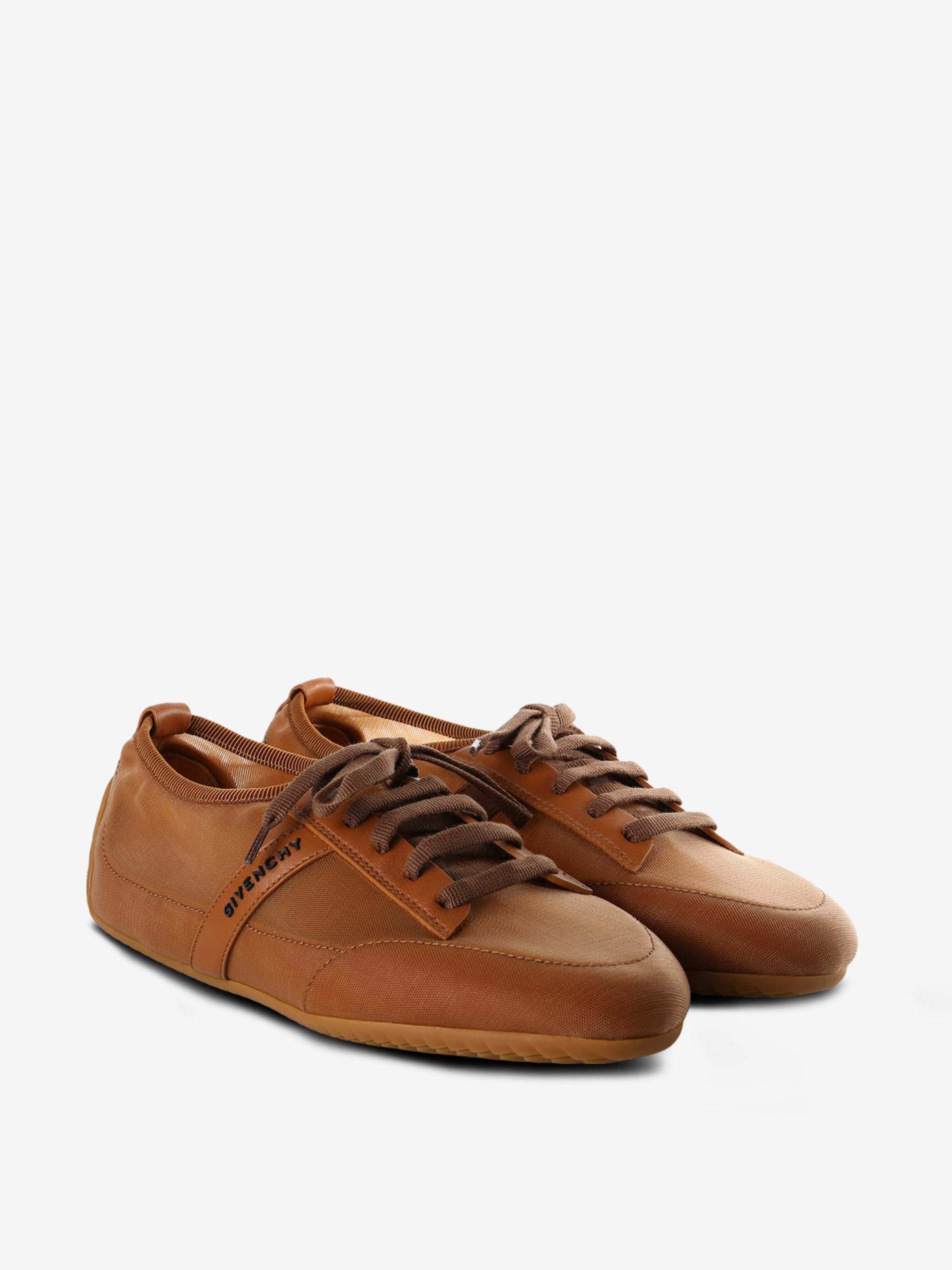 Givenchy Lace-up Panelled Trainers In Brown