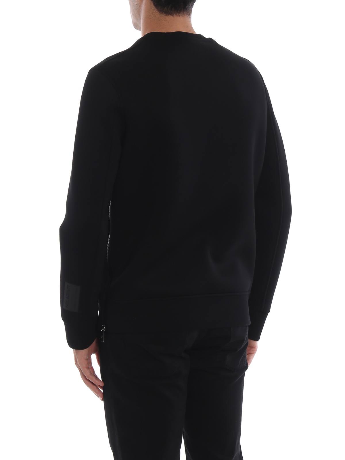 Neil Barrett Front Printed Detail Hoodie In Black
