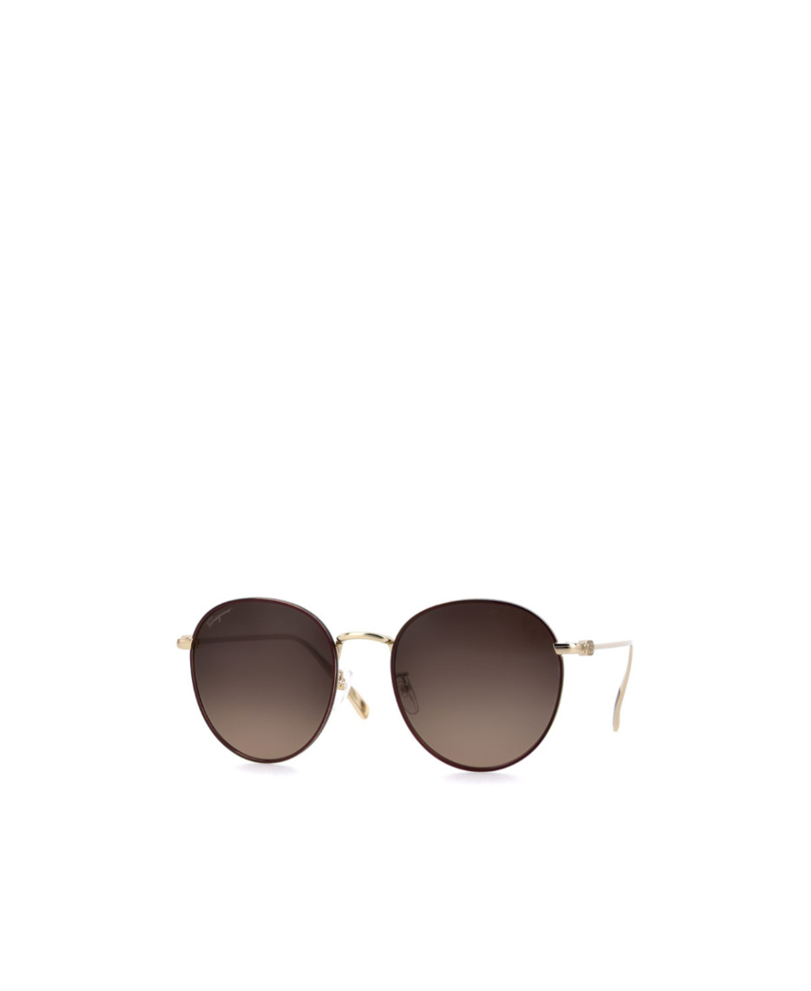 Ferragamo Round Sunglasses In Brown