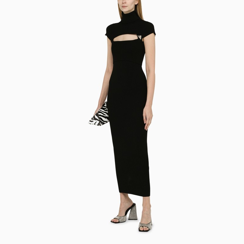 Attico Black Midi Dress In Black