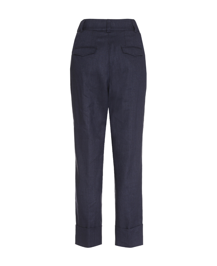 Peserico Cuffed Tailored Trousers In Black