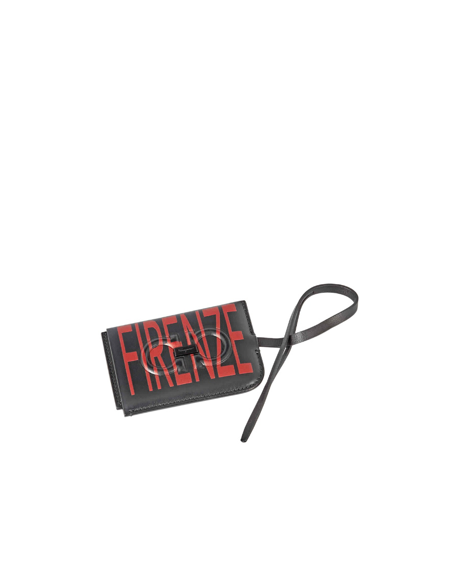 Shop Ferragamo Alphabet Printed Wallet In Black