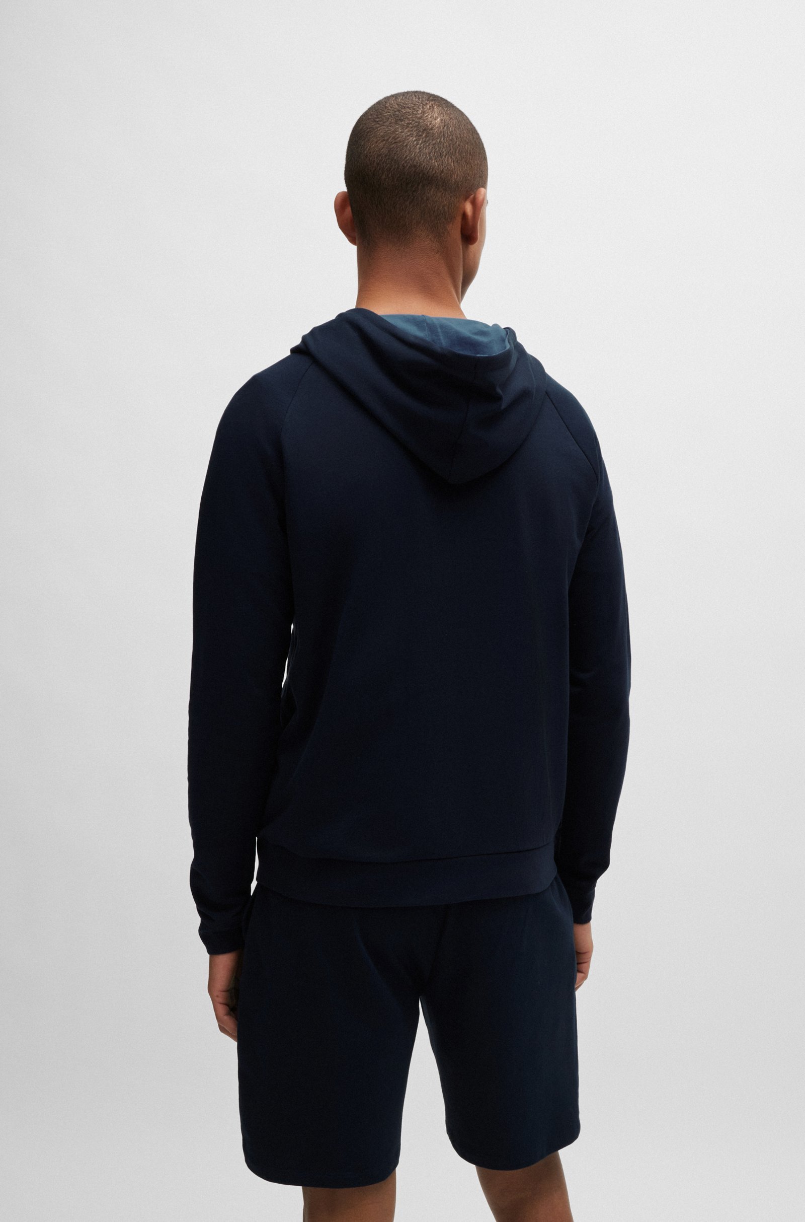 Hugo Boss Logo Hooded Sweater In Black