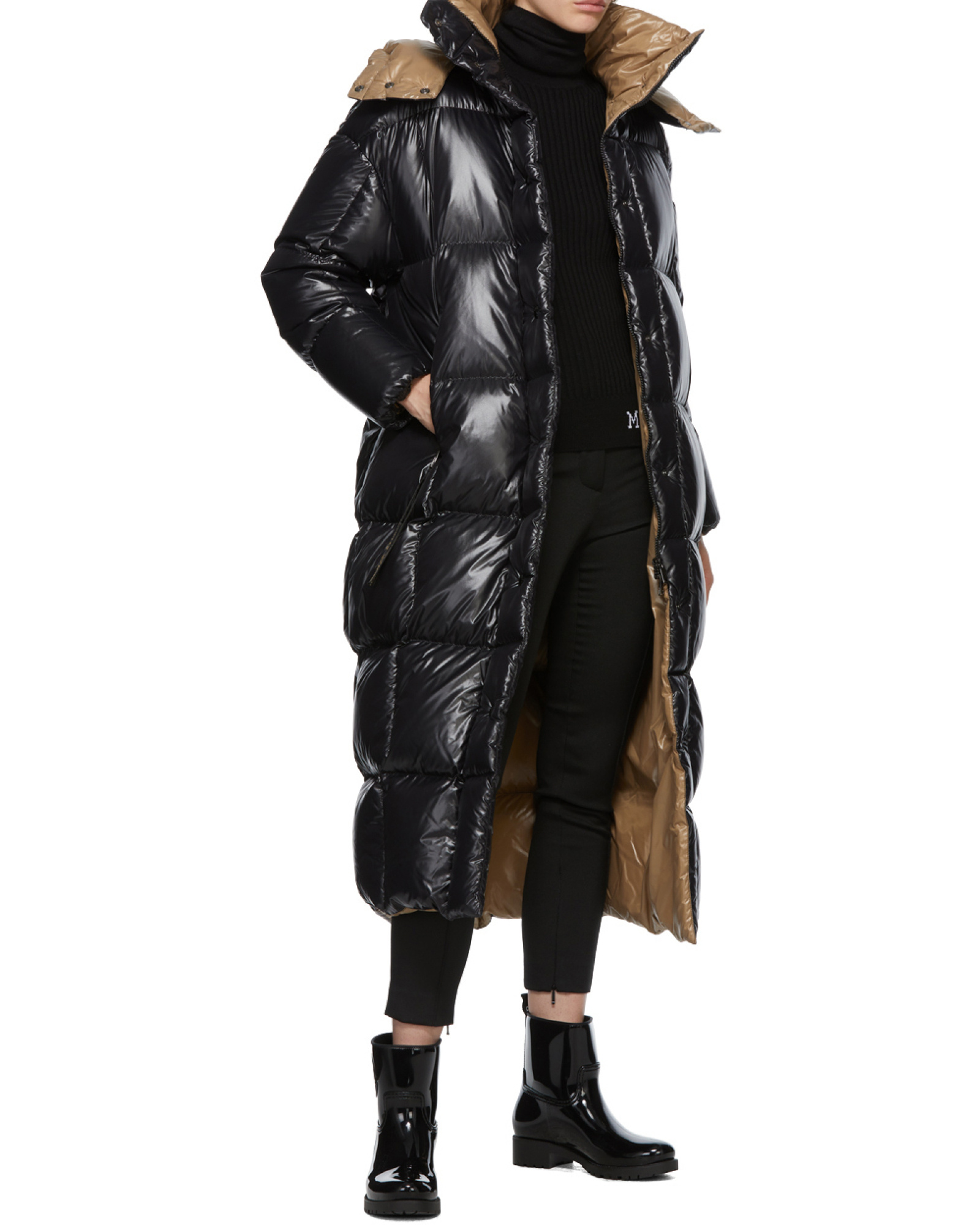 Moncler Parnaiba Hooded Long Down Jacket In Multi