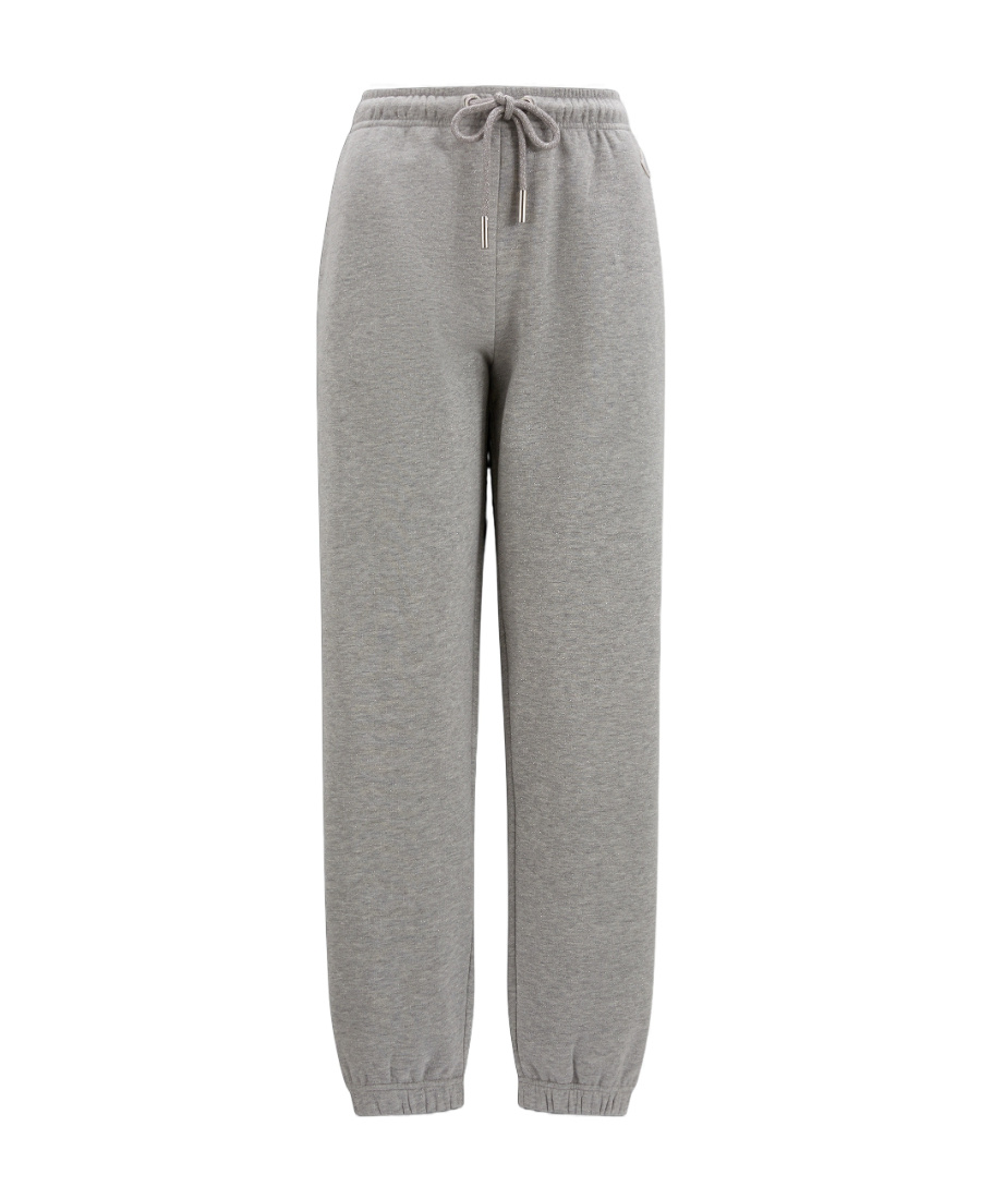 Moncler Logo-patch Cotton-blend Track Pants In Gray