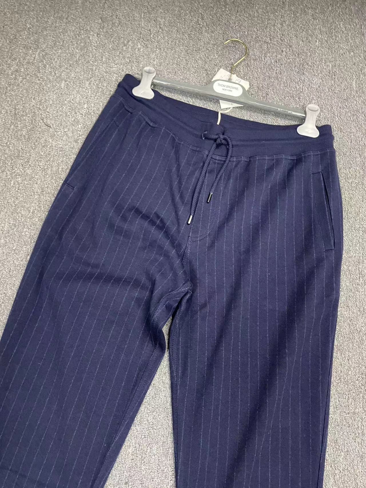 Brunello Cucinelli Vertical Stripe Pattern Sweatpants In Blue