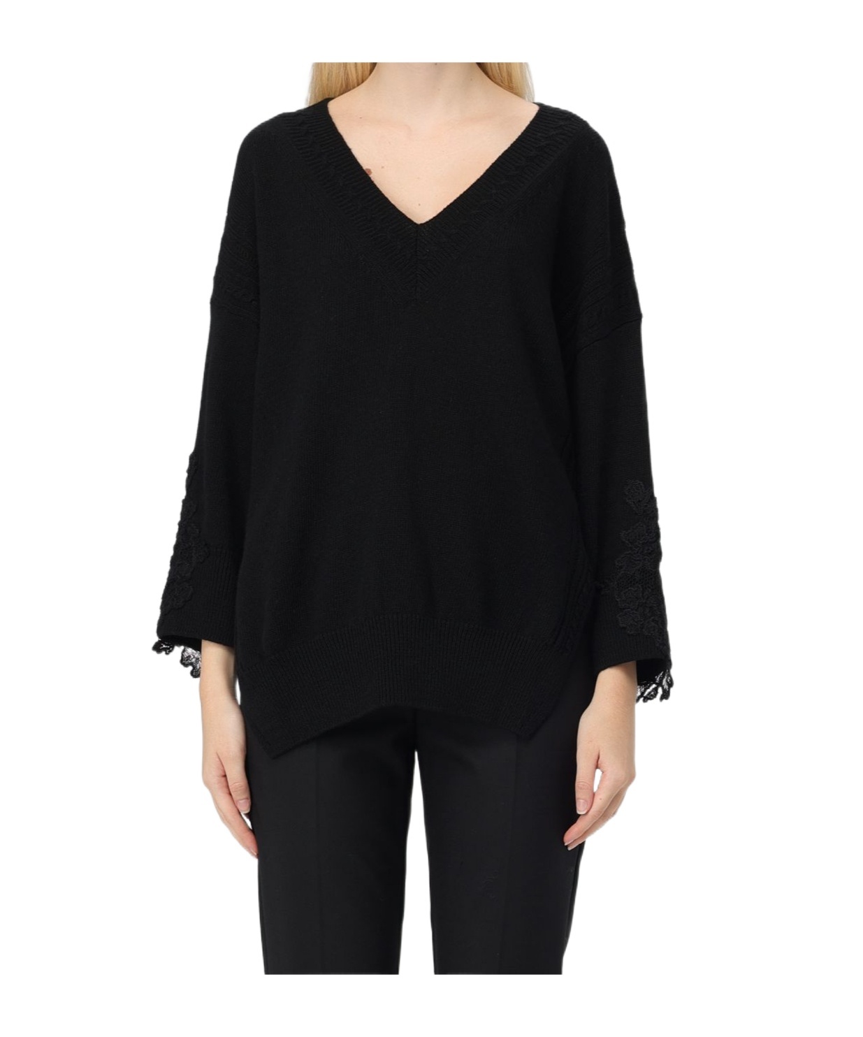 Ermanno Scervino V-neck Sweater In Black