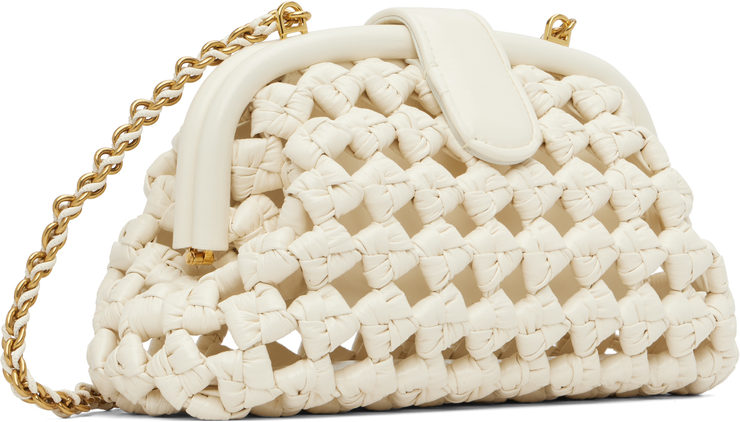 Bottega Veneta Small Lauren Shoulder Bag In White