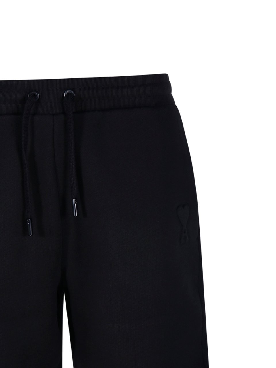 Ami Alexandre Mattiussi Ami Paris Ami De Coeur Logo Embossed Drawstring Shorts In Black