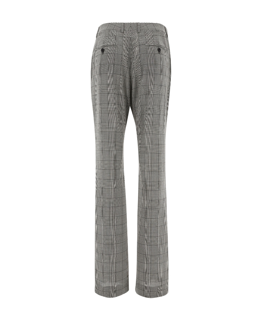 Celine Checkered Casual Trousers In Gray