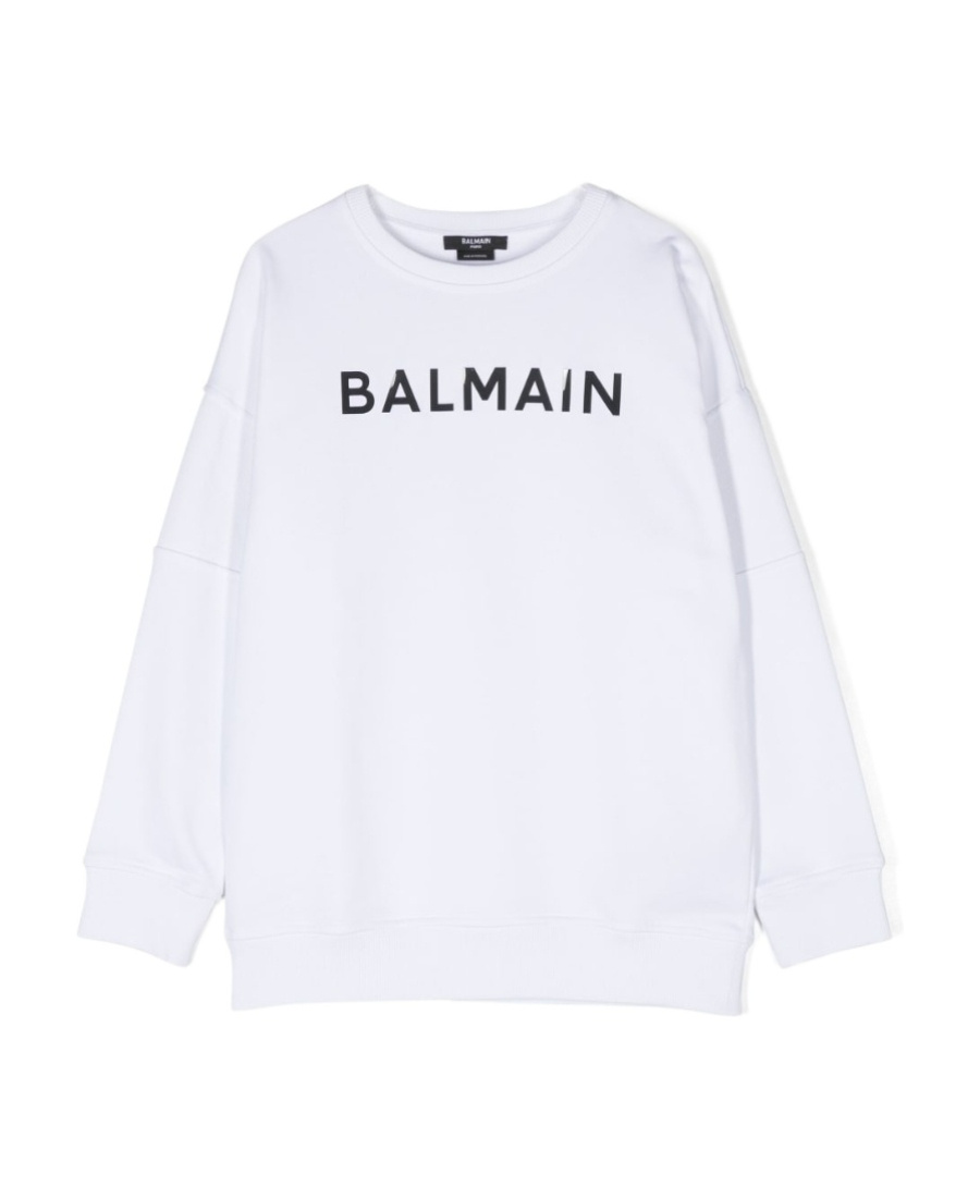 BALMAIN LOGO-PRINT COTTON SWEATSHIRT 