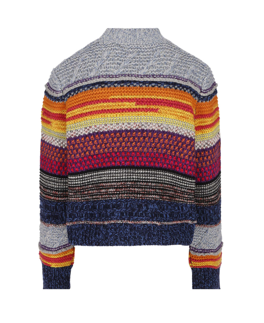 Chloé Striped Mock Neck Jumper In Multicolor