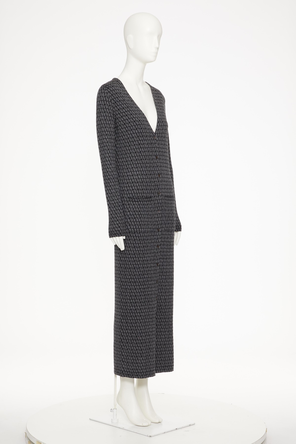 Valentino Toile Iconographe Wool Maxi Dress In Black