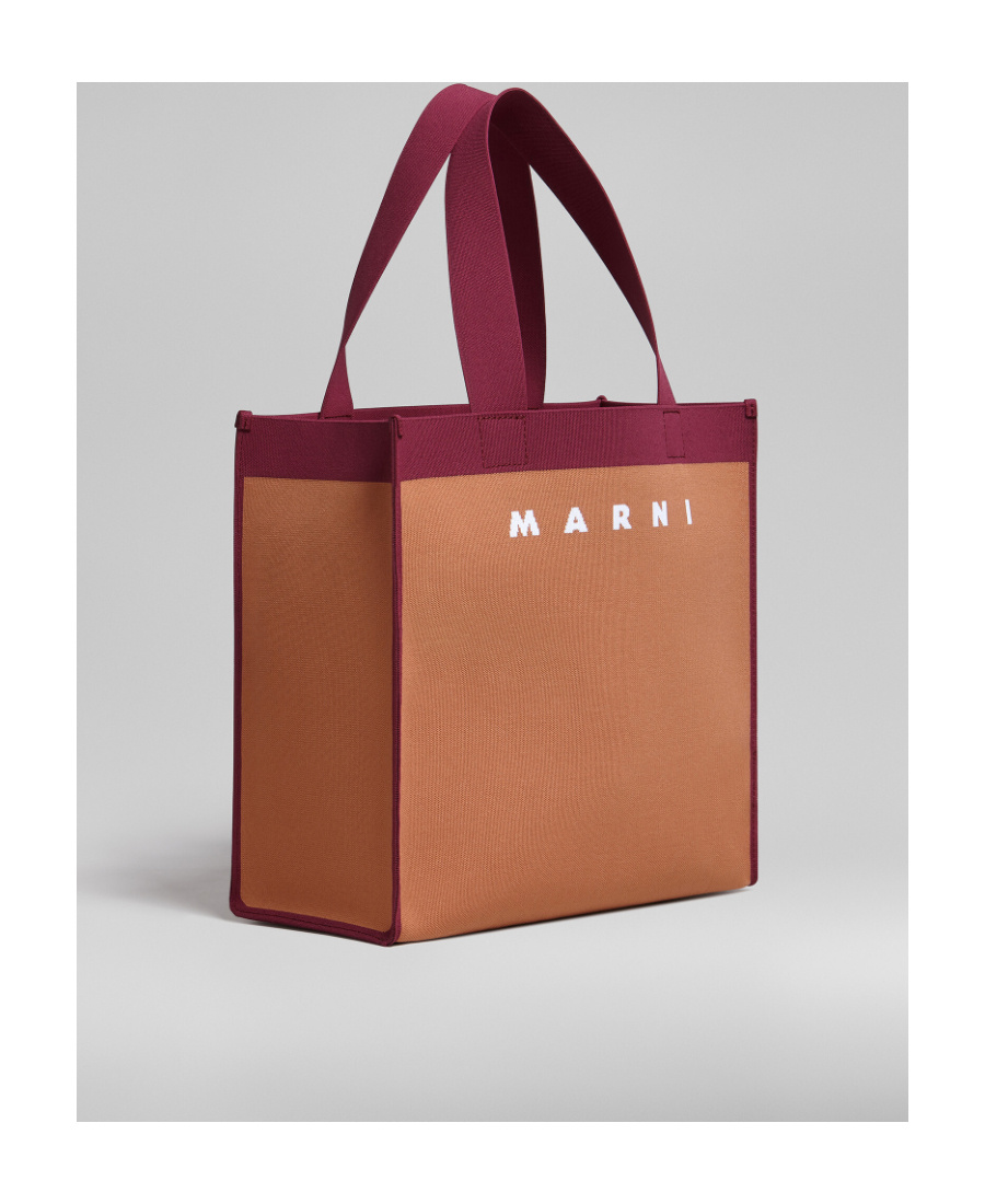 Marni Logo Print Tote Bag In Brown
